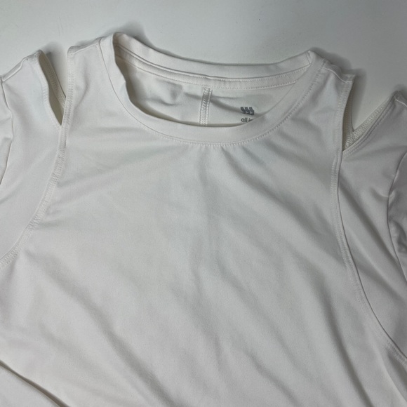 Women's Long Sleeve Cropped Top - All in Motion - Cream Size XL - Picture 6 of 9